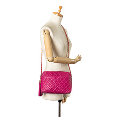 CC Quilted Lambskin Tassel Crossbody