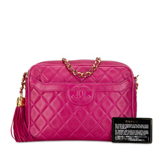 CC Quilted Lambskin Tassel Crossbody