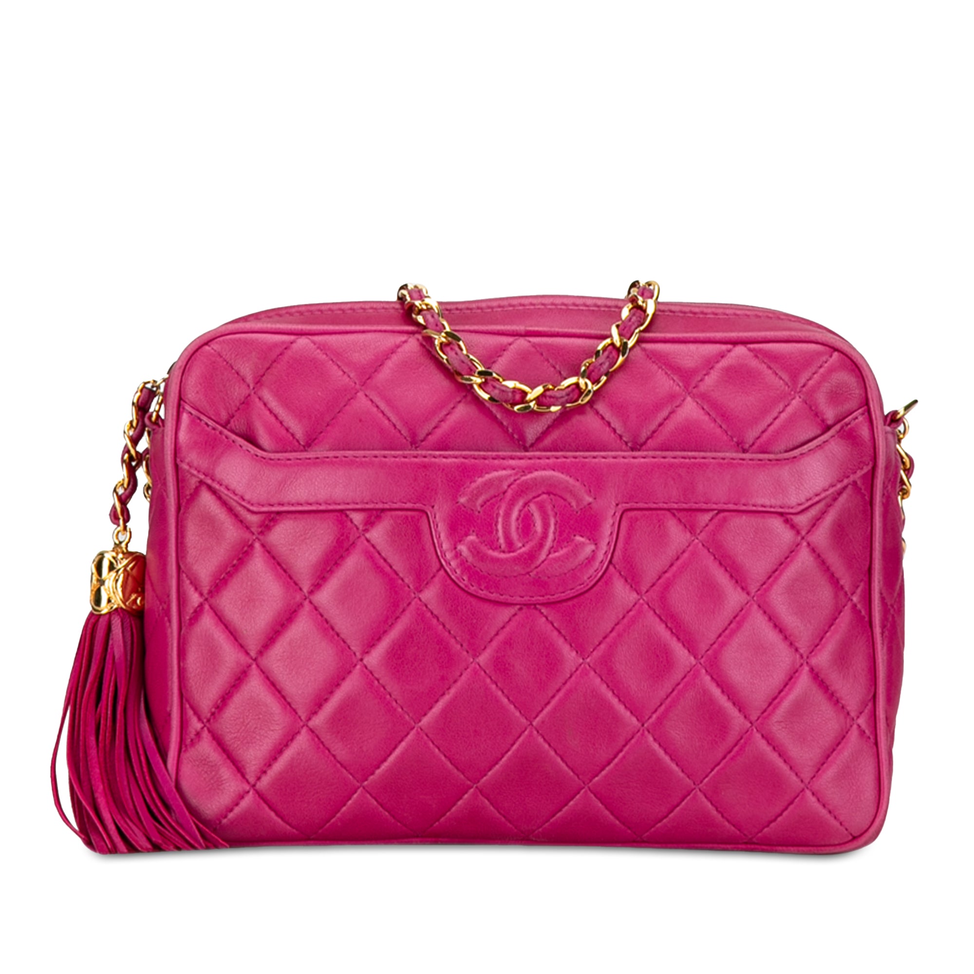 CC Quilted Lambskin Tassel Crossbody