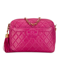 CC Quilted Lambskin Tassel Crossbody