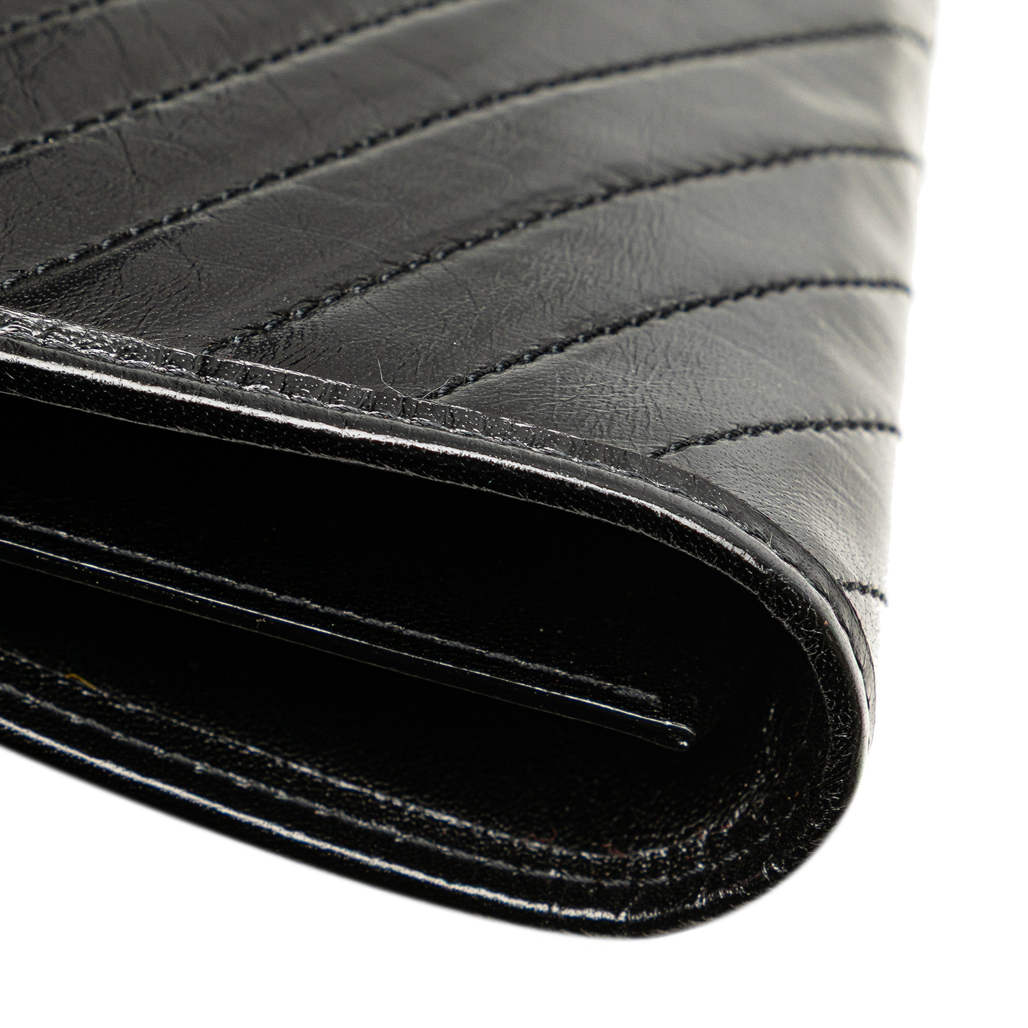 Leather Chevron Monogram Clutch