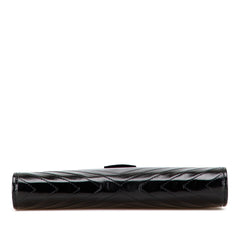 Leather Chevron Monogram Clutch