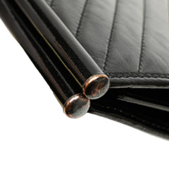 Leather Chevron Monogram Clutch
