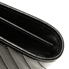 Leather Chevron Monogram Clutch