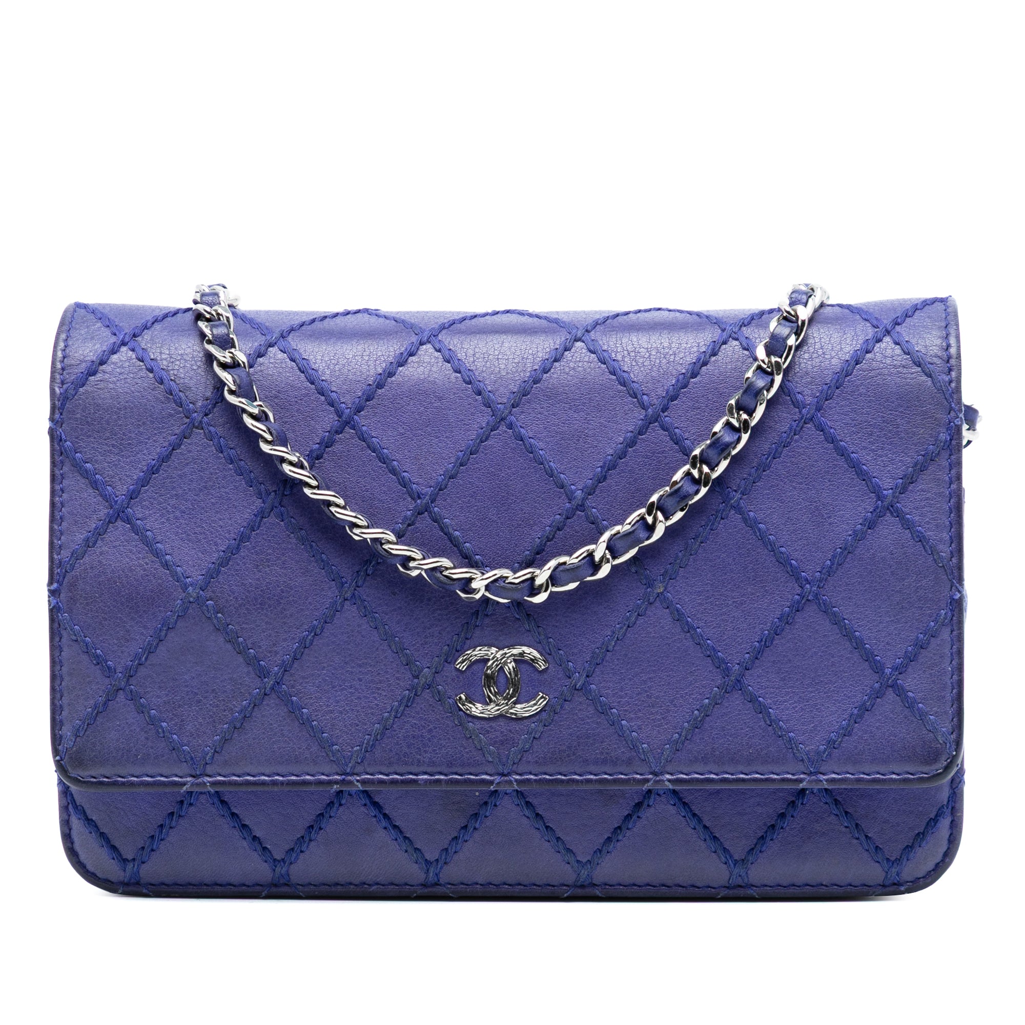 CC Quilted Calfskin Fancy Wallet On Chain