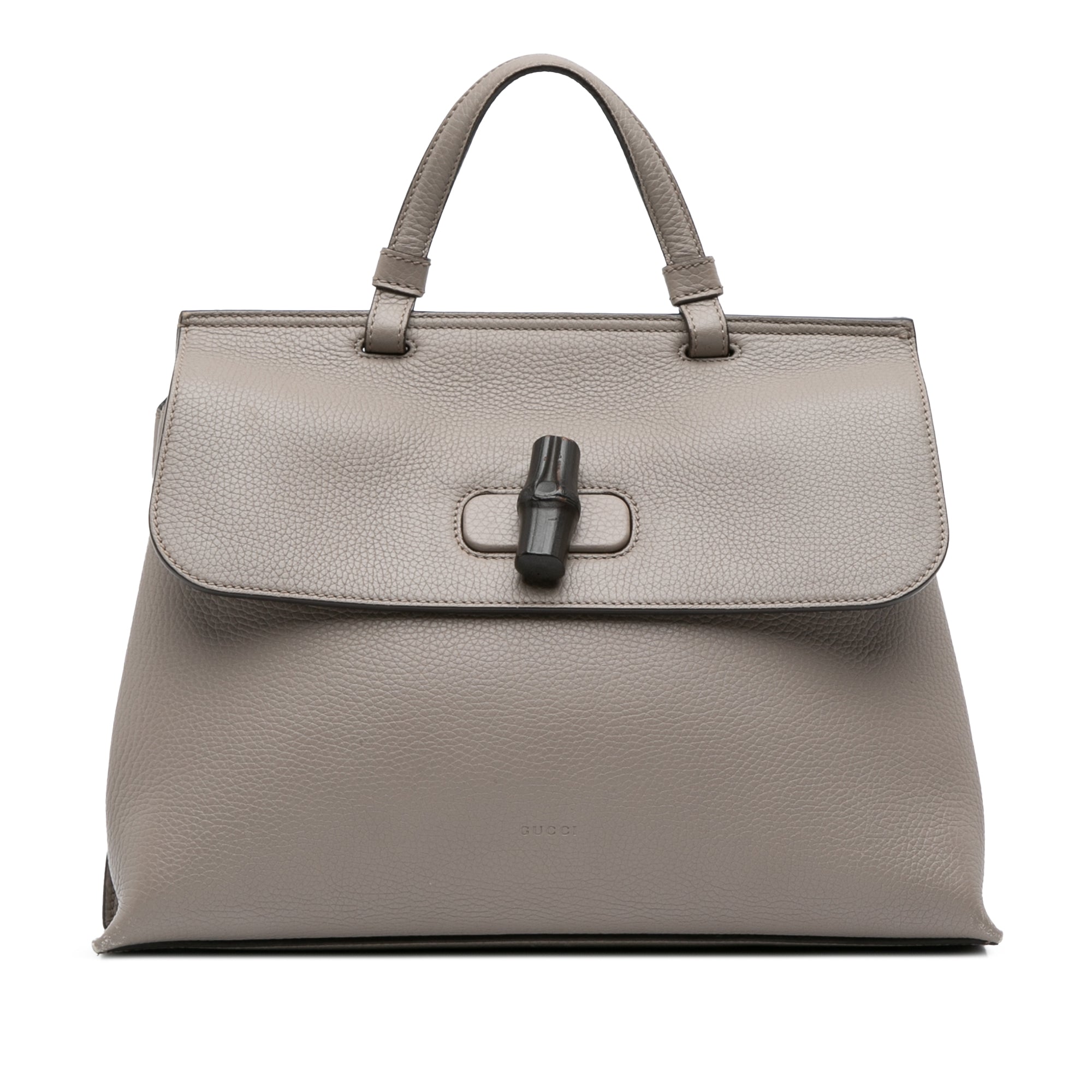 Medium Leather Bamboo Daily Satchel