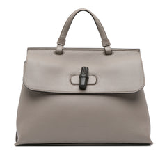 Medium Leather Bamboo Daily Satchel