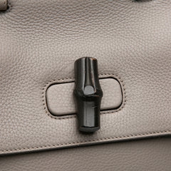 Medium Leather Bamboo Daily Satchel