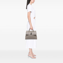 Medium Leather Bamboo Daily Satchel