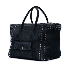 Denim Canapa Bijoux and Grommet Twin Pocket Tote