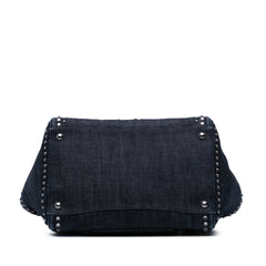 Denim Canapa Bijoux and Grommet Twin Pocket Tote