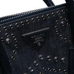 Denim Canapa Bijoux and Grommet Twin Pocket Tote