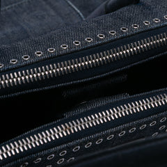 Denim Canapa Bijoux and Grommet Twin Pocket Tote