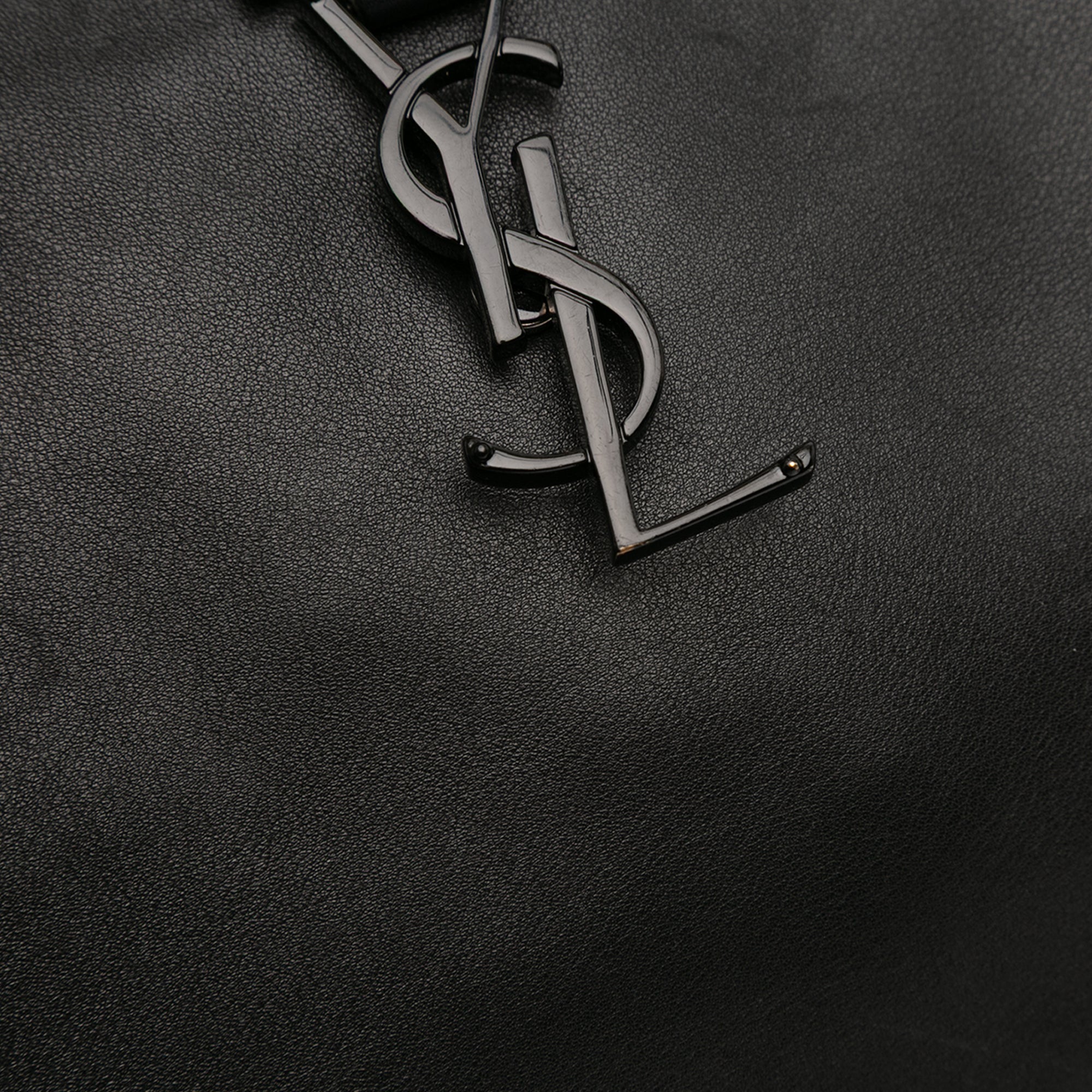 Small Leather Monogram Cabas Satchel