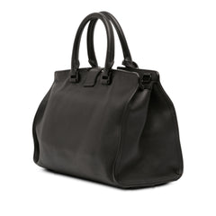 Small Leather Monogram Cabas Satchel