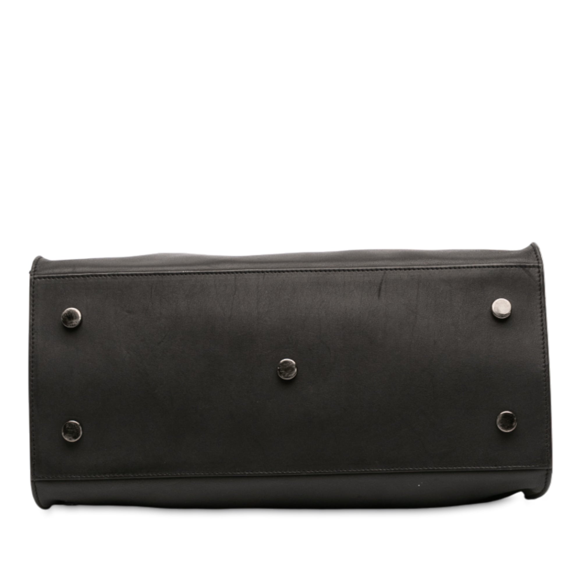 Small Leather Monogram Cabas Satchel