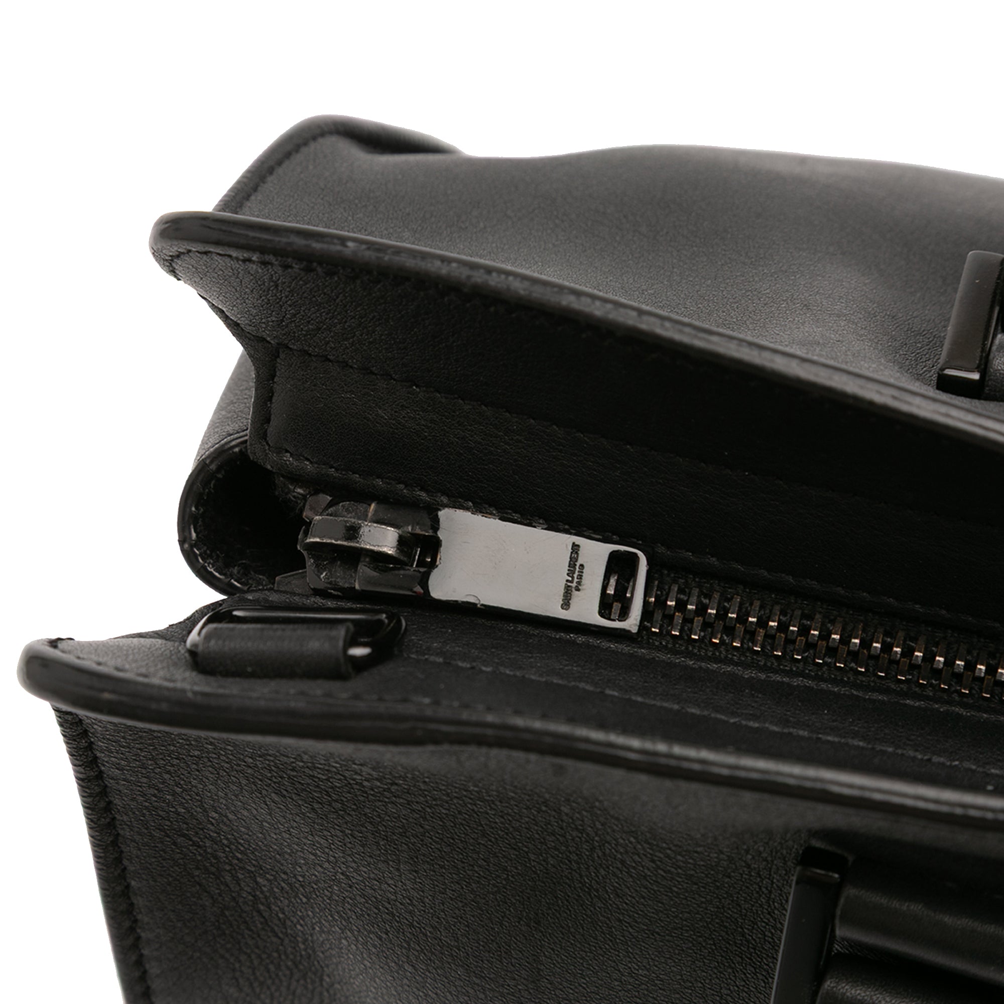 Small Leather Monogram Cabas Satchel