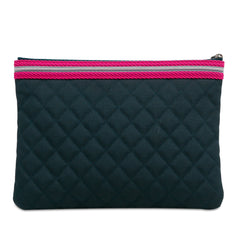 Quilted Nylon Fluo Boy O Case Clutch_2