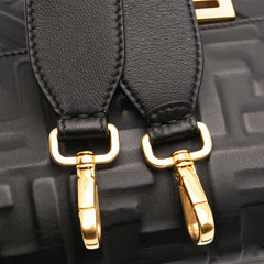 Zucca Embossed Leather Baguette Satchel