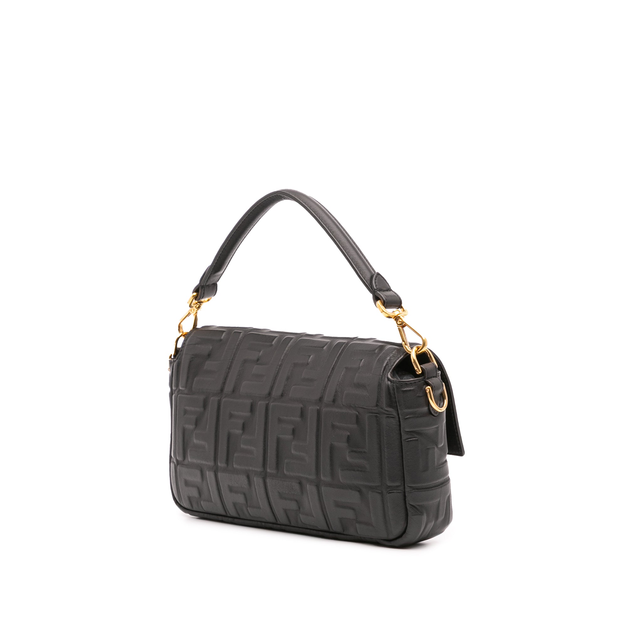 Zucca Embossed Leather Baguette Satchel