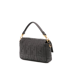 Zucca Embossed Leather Baguette Satchel
