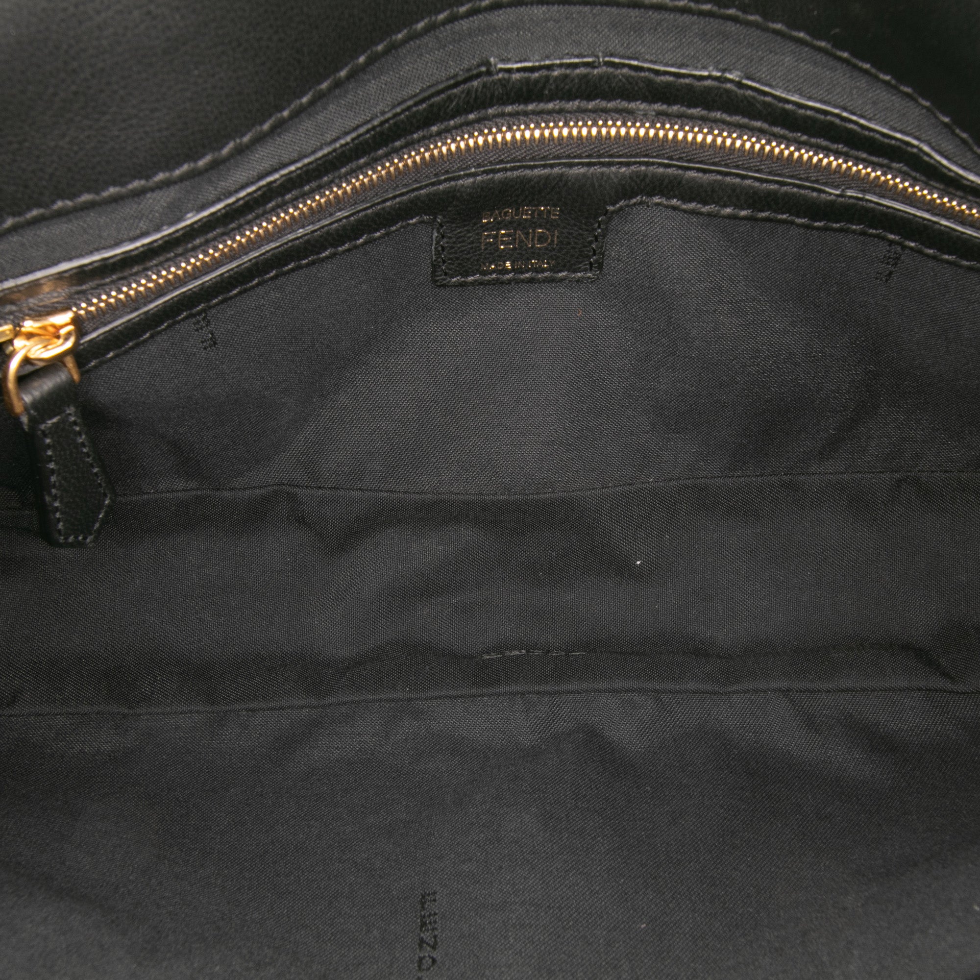 Zucca Embossed Leather Baguette Satchel
