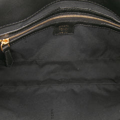 Zucca Embossed Leather Baguette Satchel