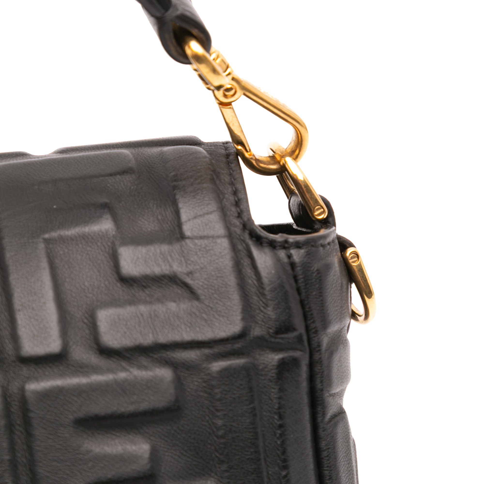 Zucca Embossed Leather Baguette Satchel