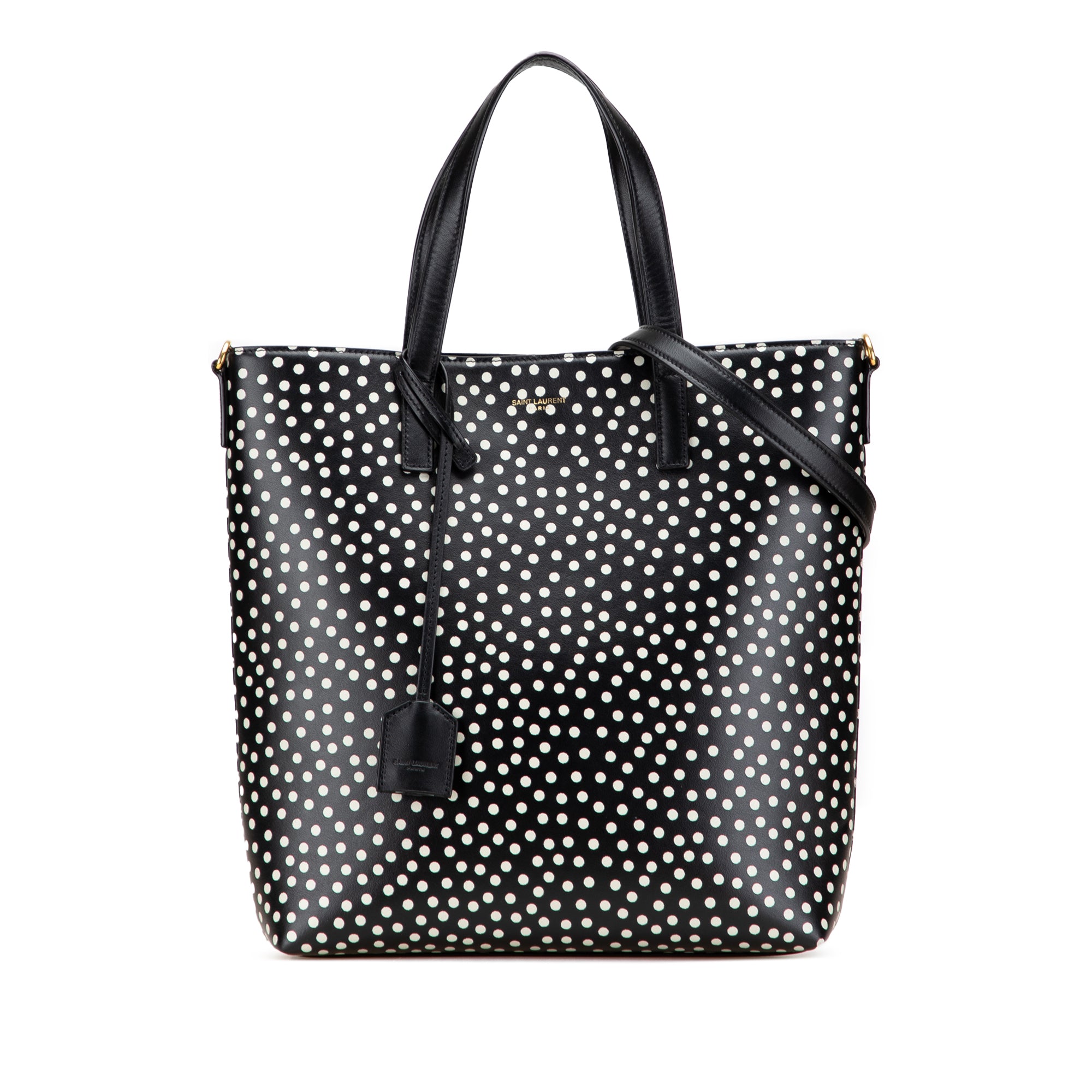 Toy Calfskin Polka Dot North South Shopping Tote