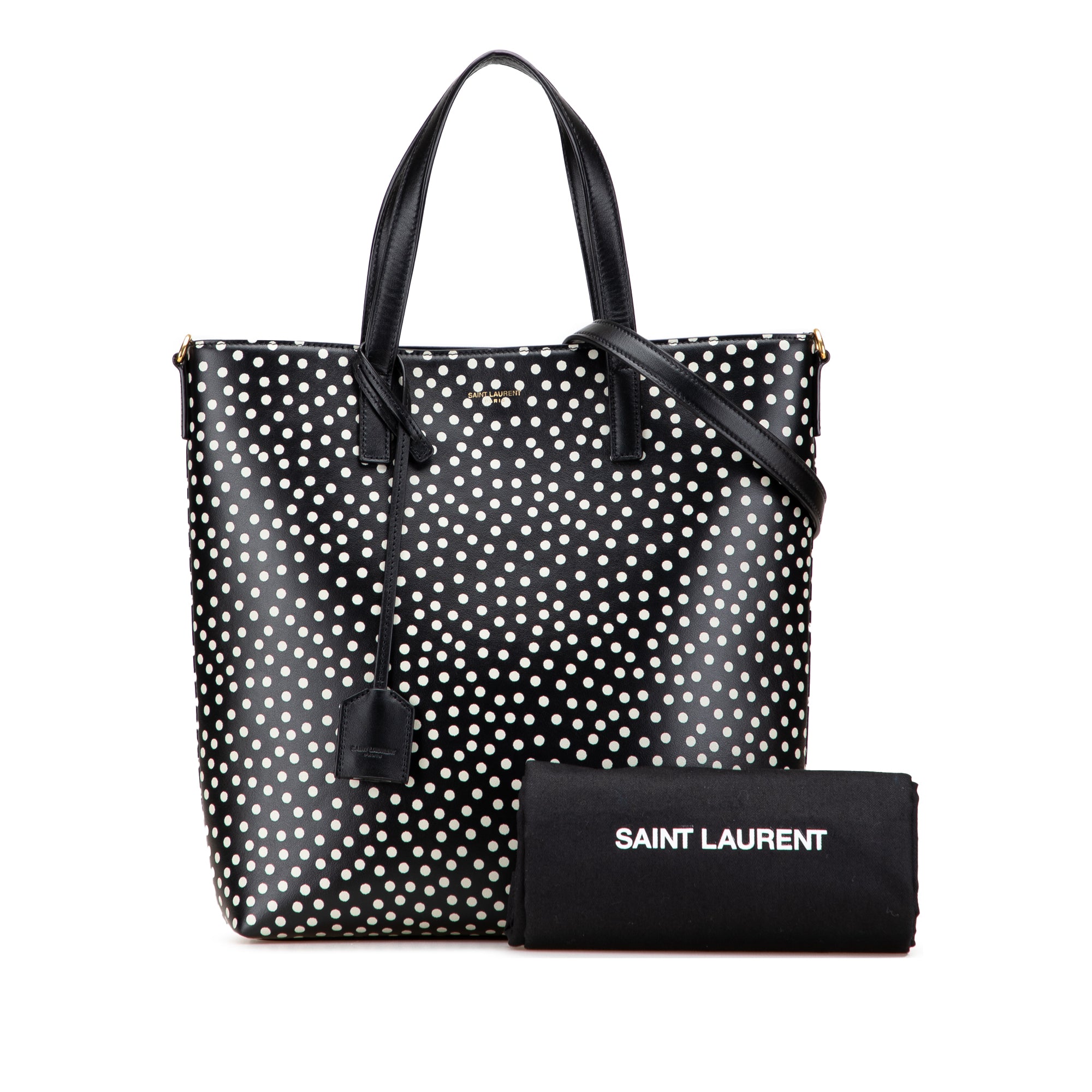 Toy Calfskin Polka Dot North South Shopping Tote