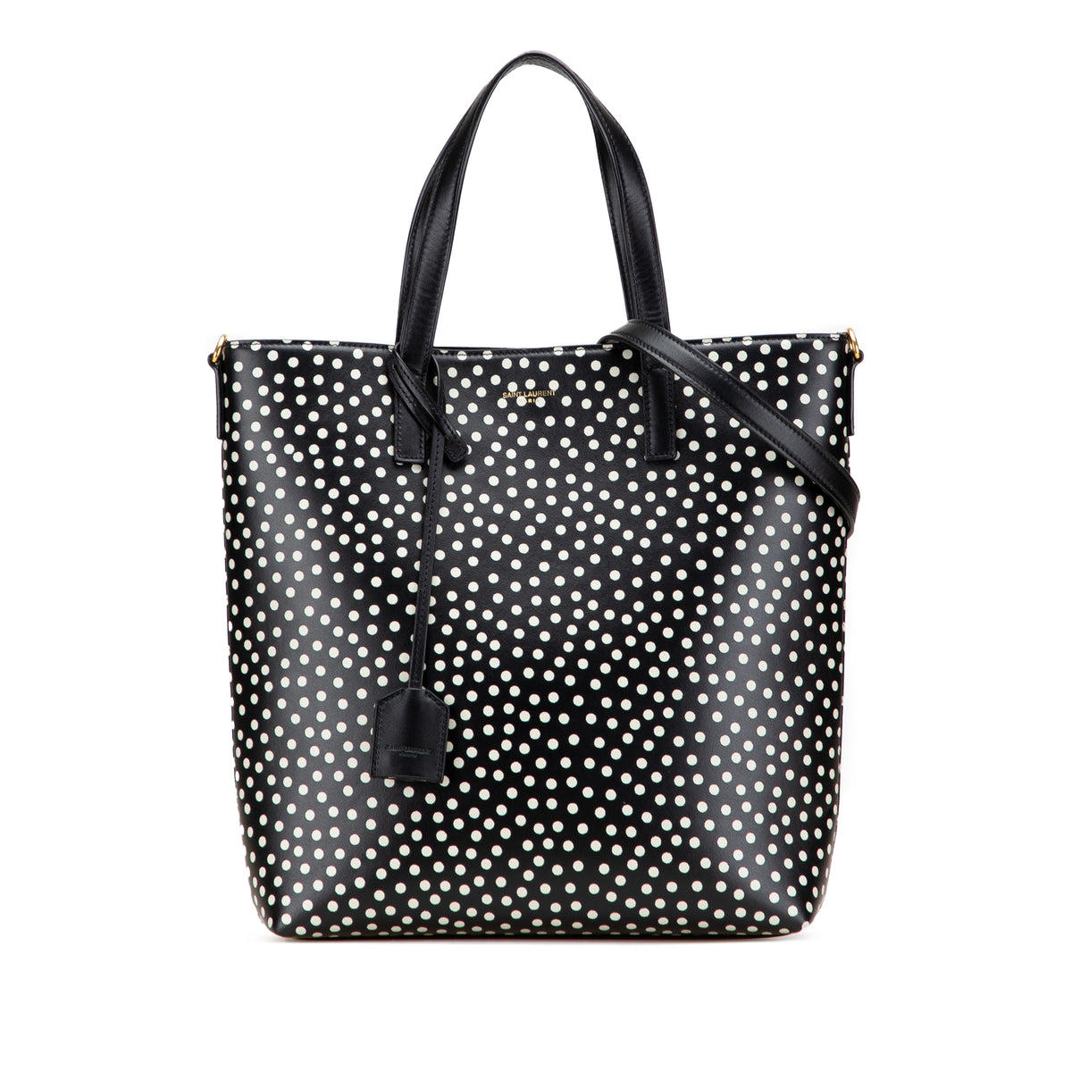 Toy Calfskin Polka Dot North South Shopping Tote