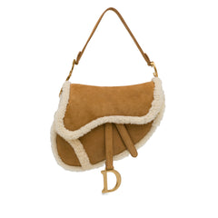 Shearling Suede Saddle Bag_0