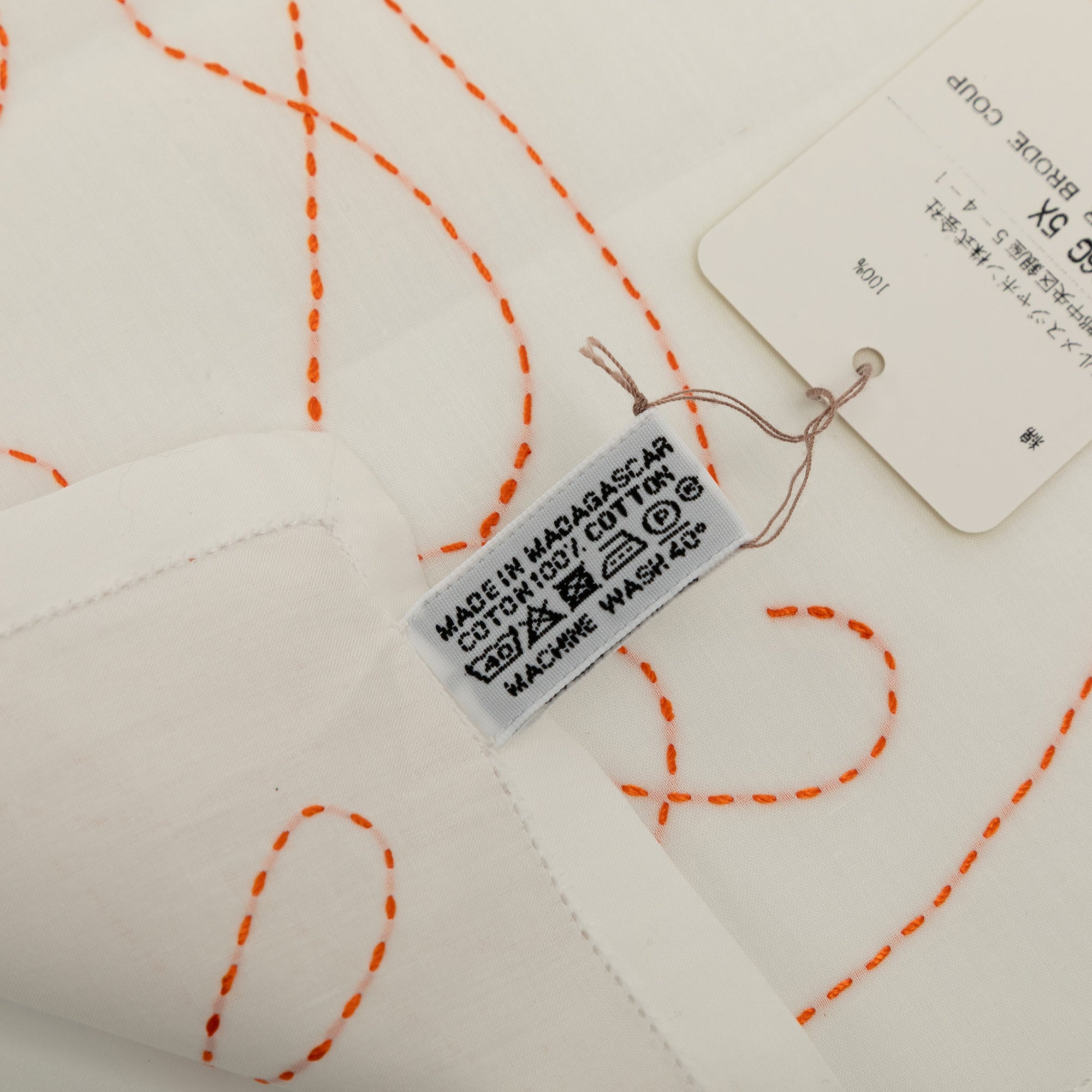 Embroidered Coup de Fouet Cotton Handkerchief