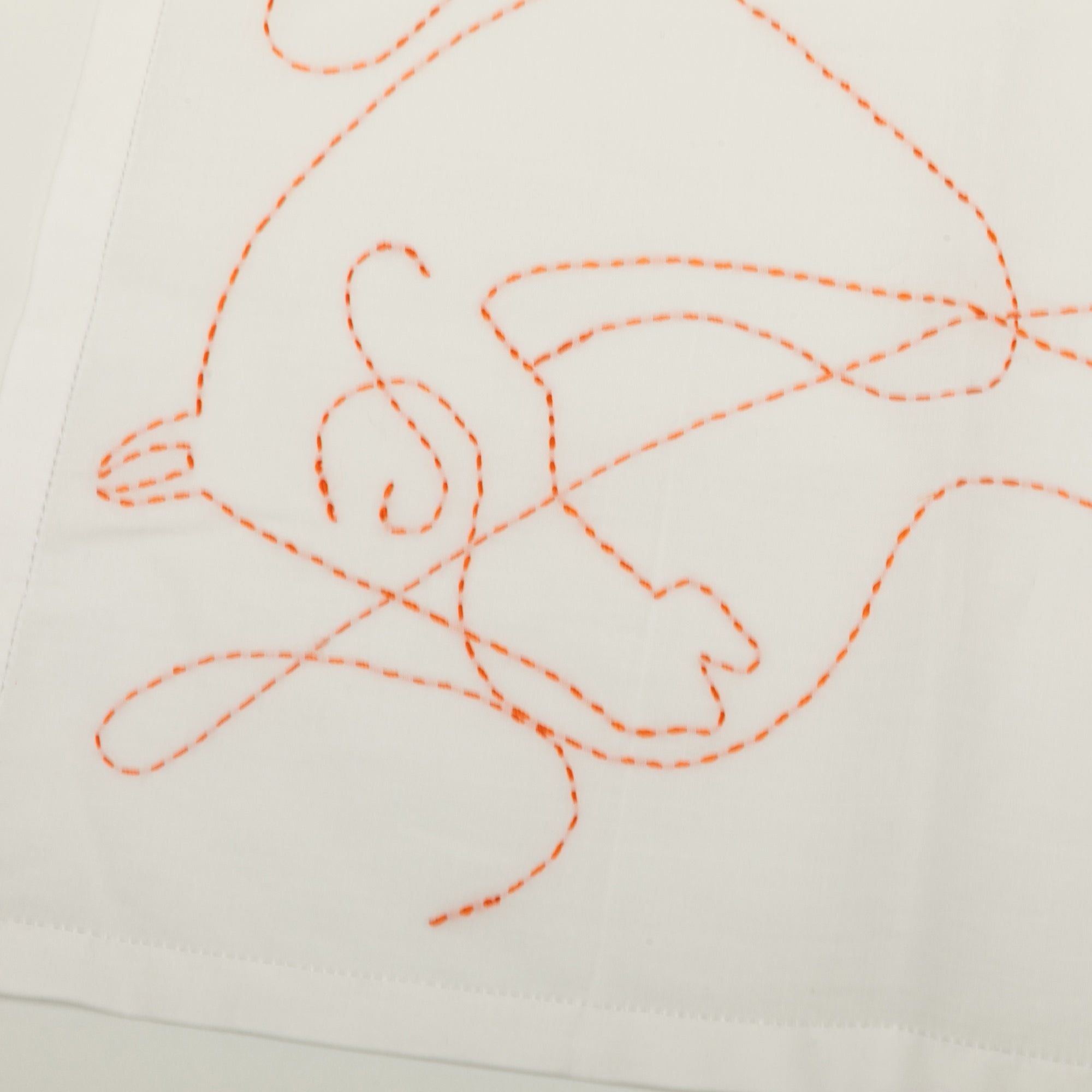 Embroidered Coup de Fouet Cotton Handkerchief