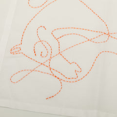 Embroidered Coup de Fouet Cotton Handkerchief