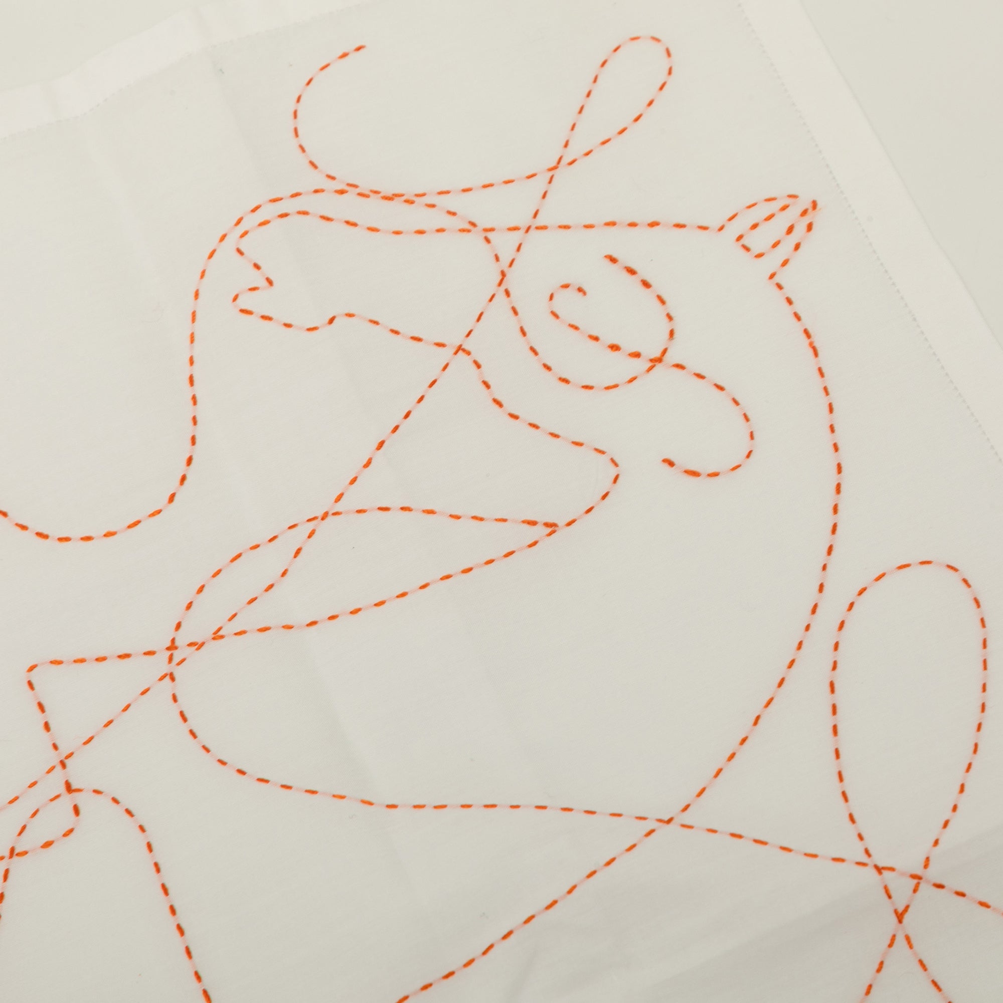 Embroidered Coup de Fouet Cotton Handkerchief