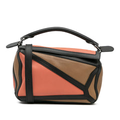 Small Calfskin Graphic Puzzle Satchel