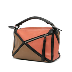 Small Calfskin Graphic Puzzle Satchel