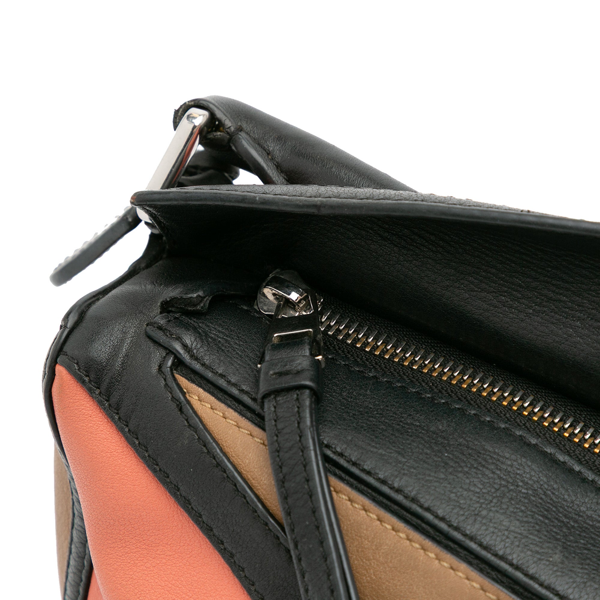 Small Calfskin Graphic Puzzle Satchel