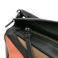 Small Calfskin Graphic Puzzle Satchel