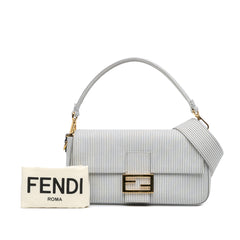 Striped Jersey Baguette Satchel