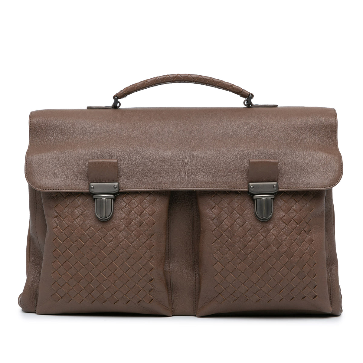 Intrecciato Leather Business Bag