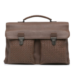 Intrecciato Leather Business Bag