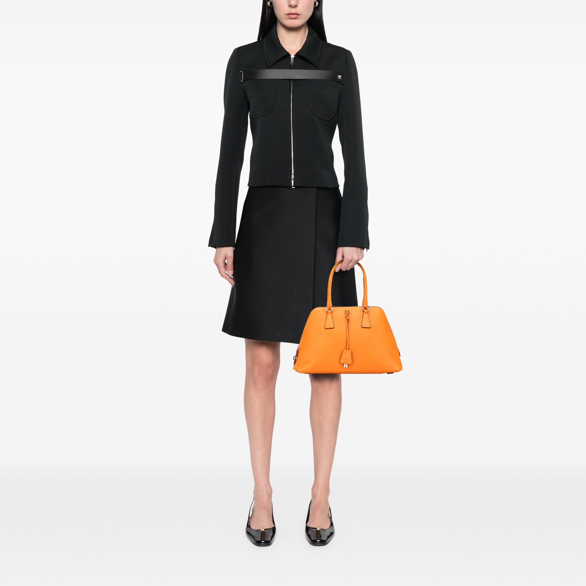 Cinghiale Leather Dome Handbag