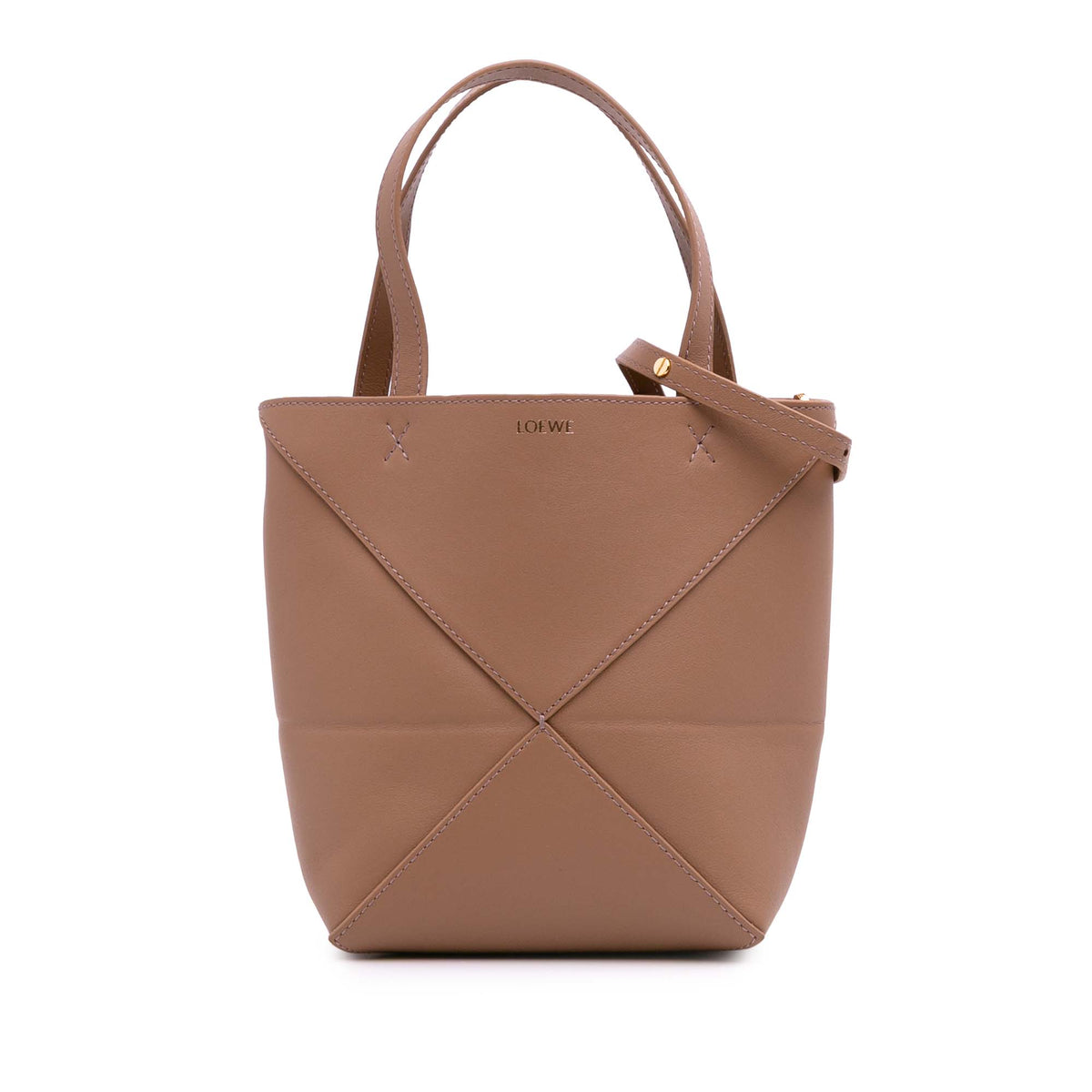 Mini Shiny Calfskin Puzzle Fold Tote