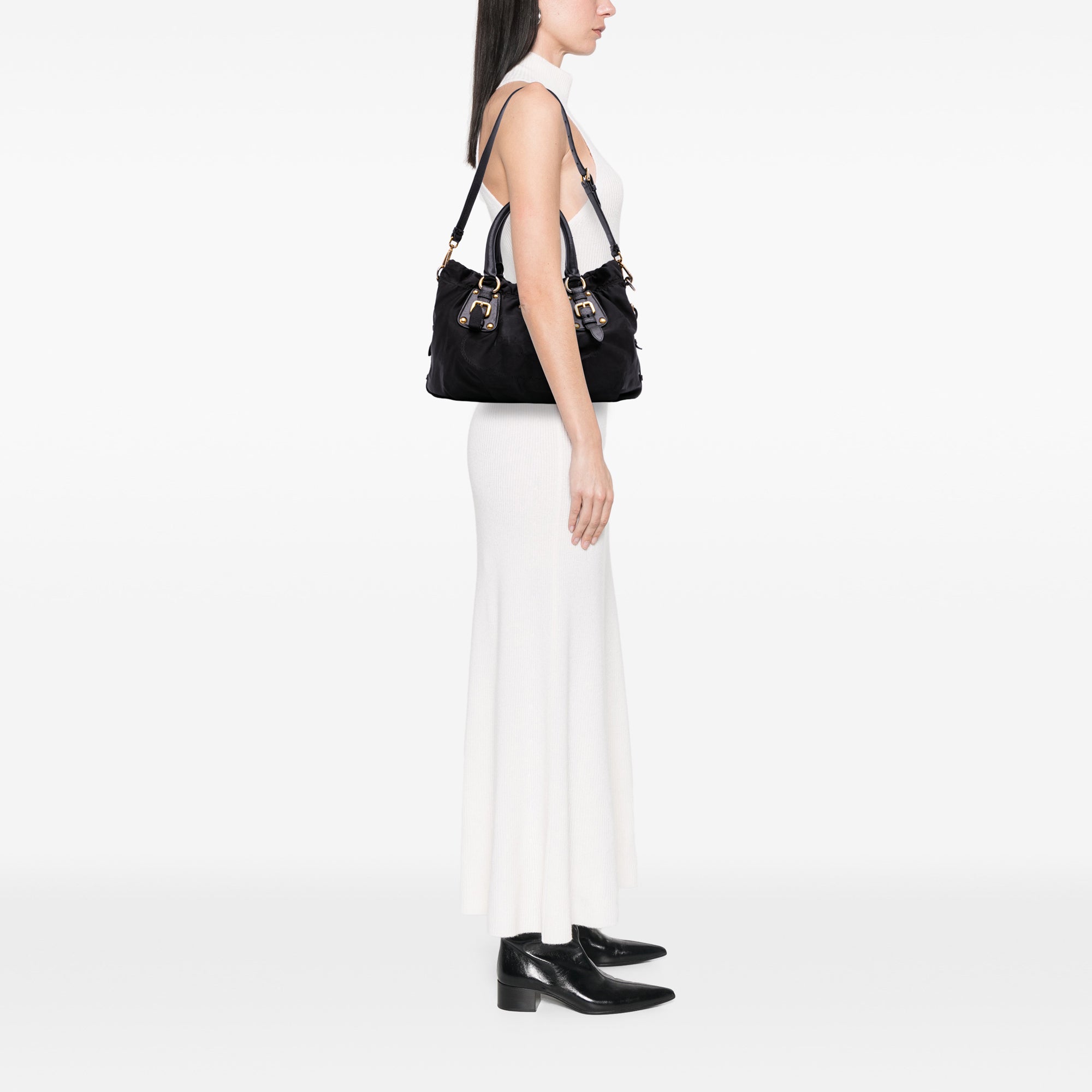 Tessuto Canapa Logo Satchel
