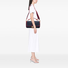 Large Denim Baguette Satchel