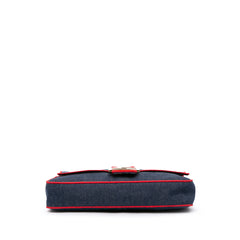 Large Denim Baguette Satchel