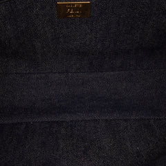Large Denim Baguette Satchel