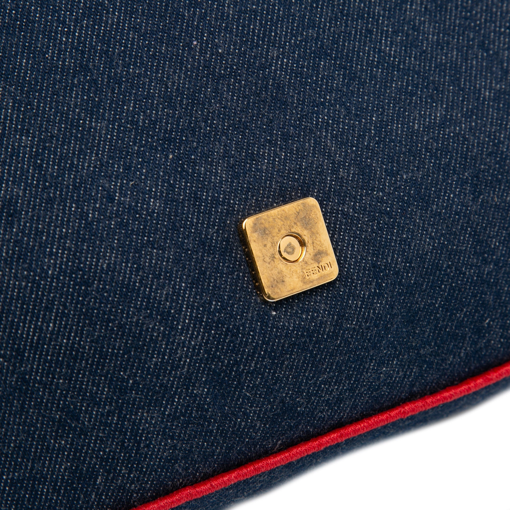 Large Denim Baguette Satchel